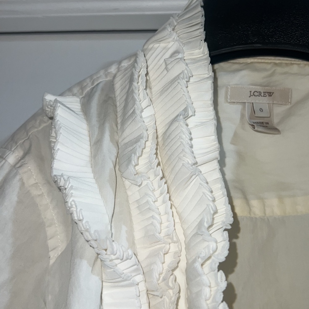 Like New-0-J.Crew Ruffle Button-Down Shirt - Picture 4 of 9